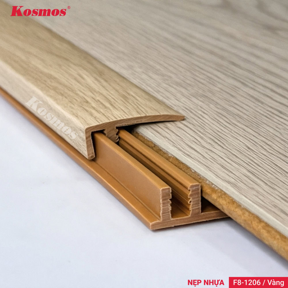 Hình lắp đặt nẹp nhựa sàn gỗ F8-1206
