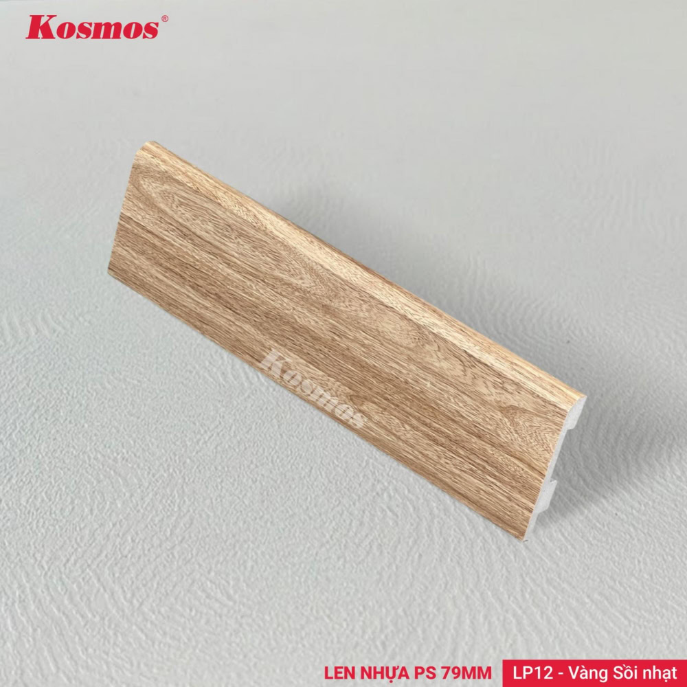 Len chân tường nhựa PS LP12 màu vàng sồi nhạt 