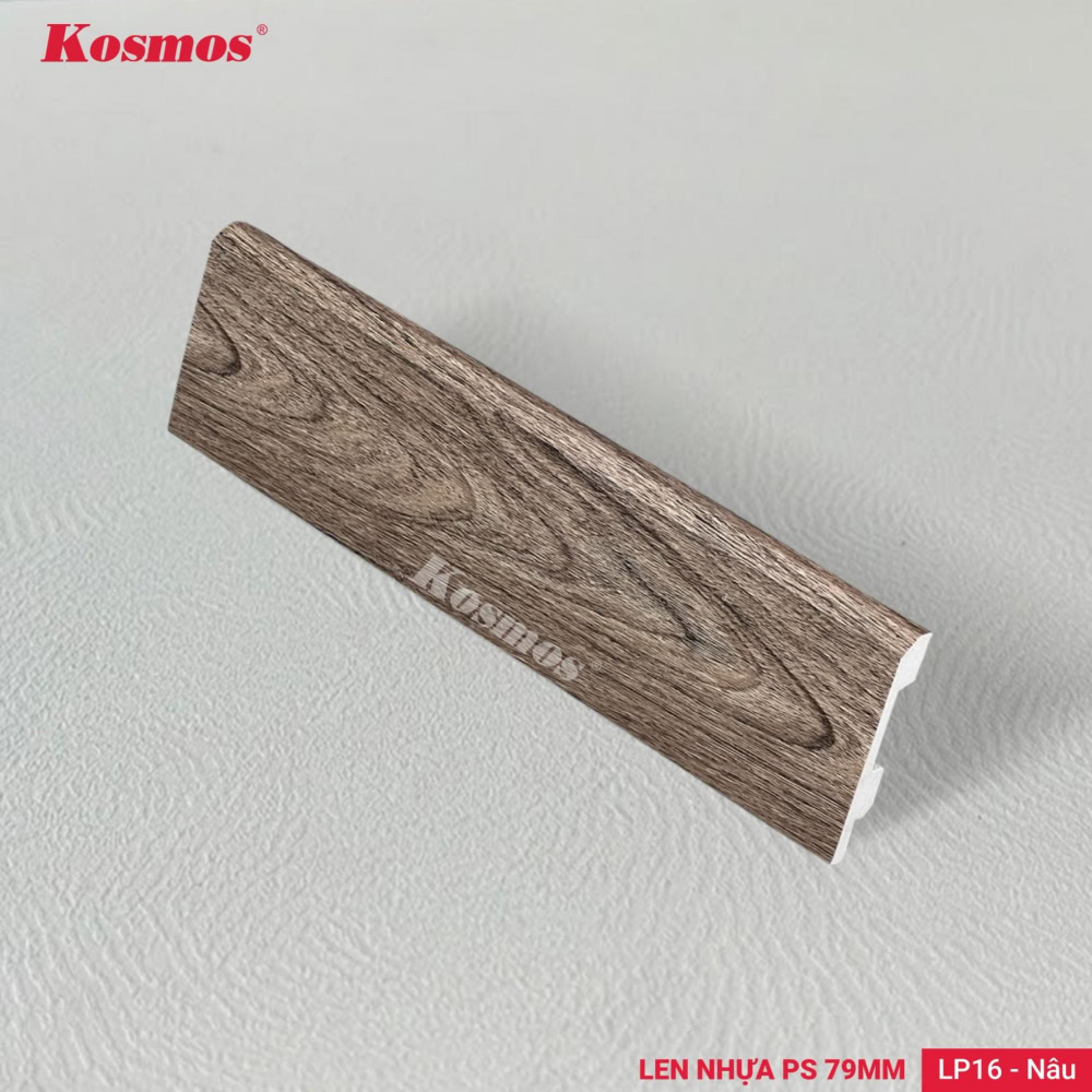 Len chân tường nhựa PS LP16 màu nâu 