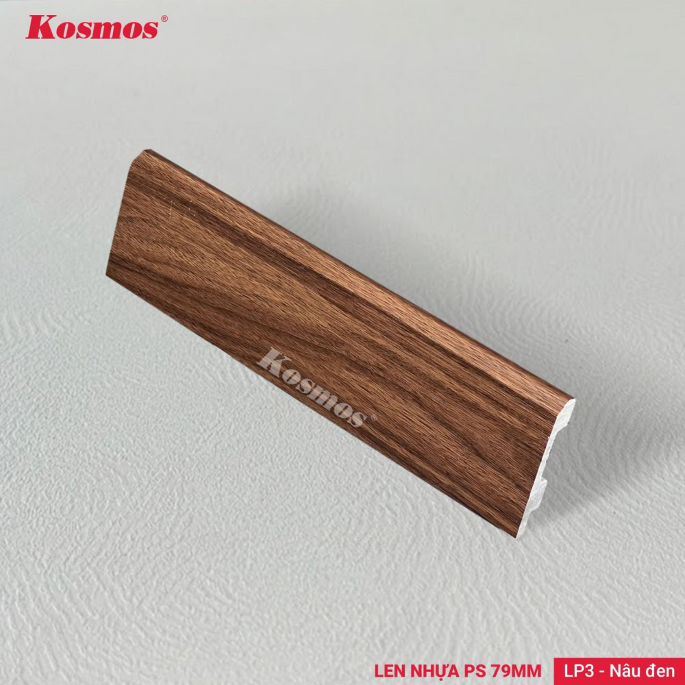 Len chân tường nhựa PS LP3 màu nâu đen 