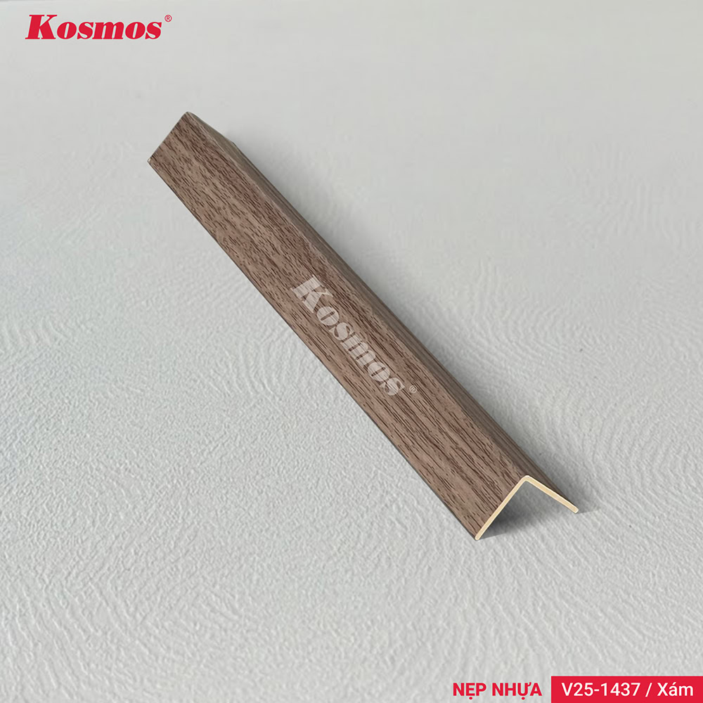 Nẹp V nhựa V25-1437 vân gỗ xám Nẹp V nhựa V25-1437 vân gỗ xám