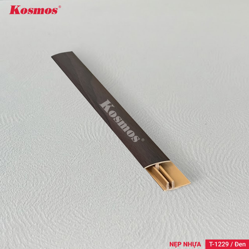 Nẹp T nhựa T-1229 đen là phụ kiện nối sàn gỗ