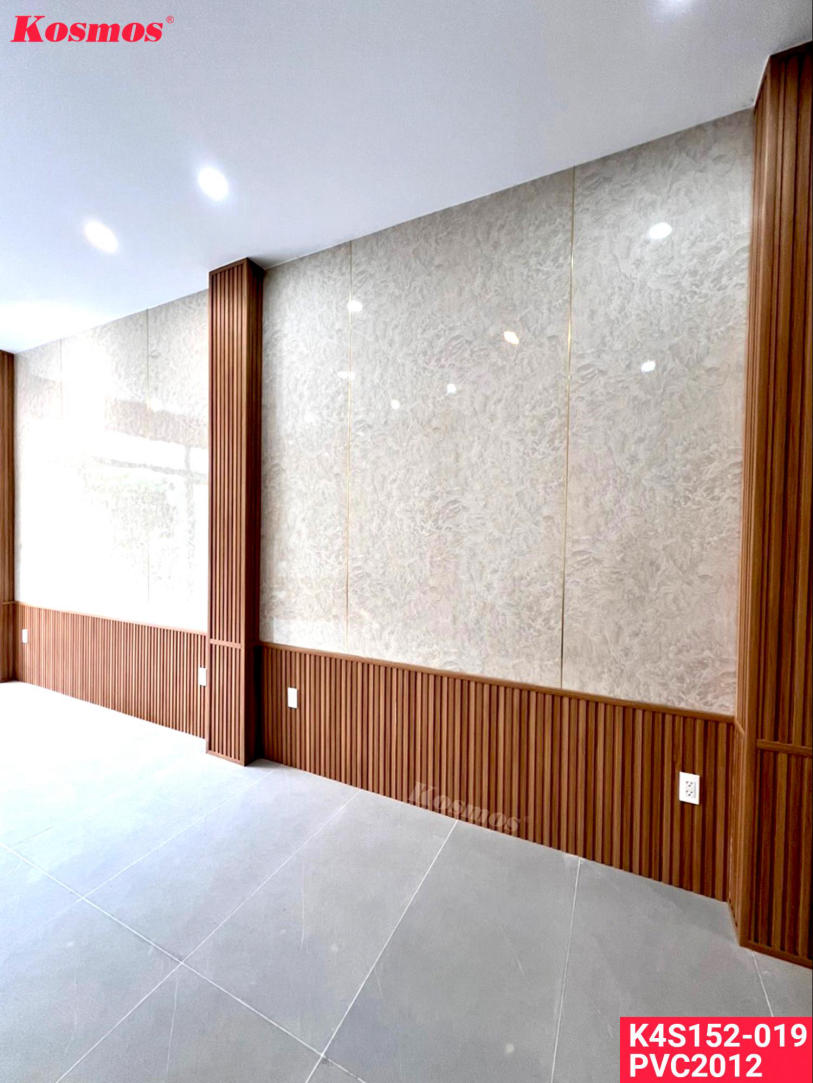 Tấm ốp nhựa PVC2012 xà cừ trắng ngà 