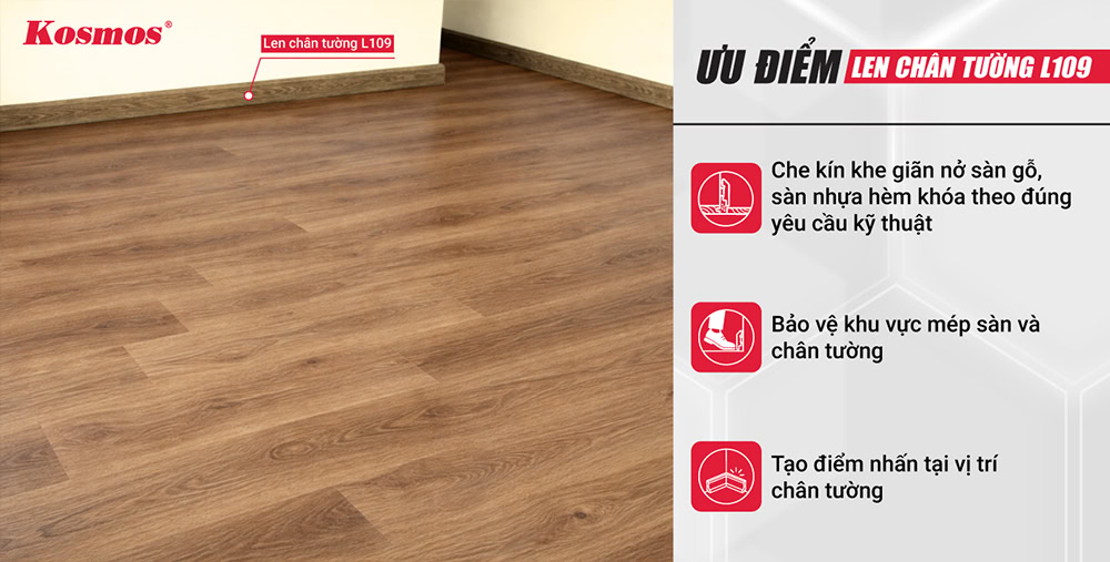 Ưu điểm len chân tường L109