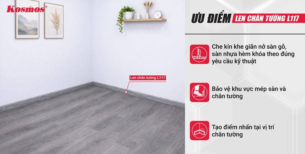 Ưu điểm len chân tường L117