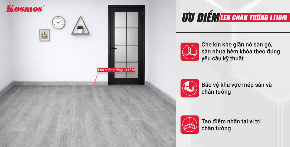 Ưu điểm len chân tường L118M