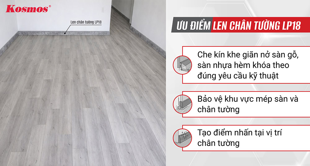 Ưu điểm len chân tường LP18