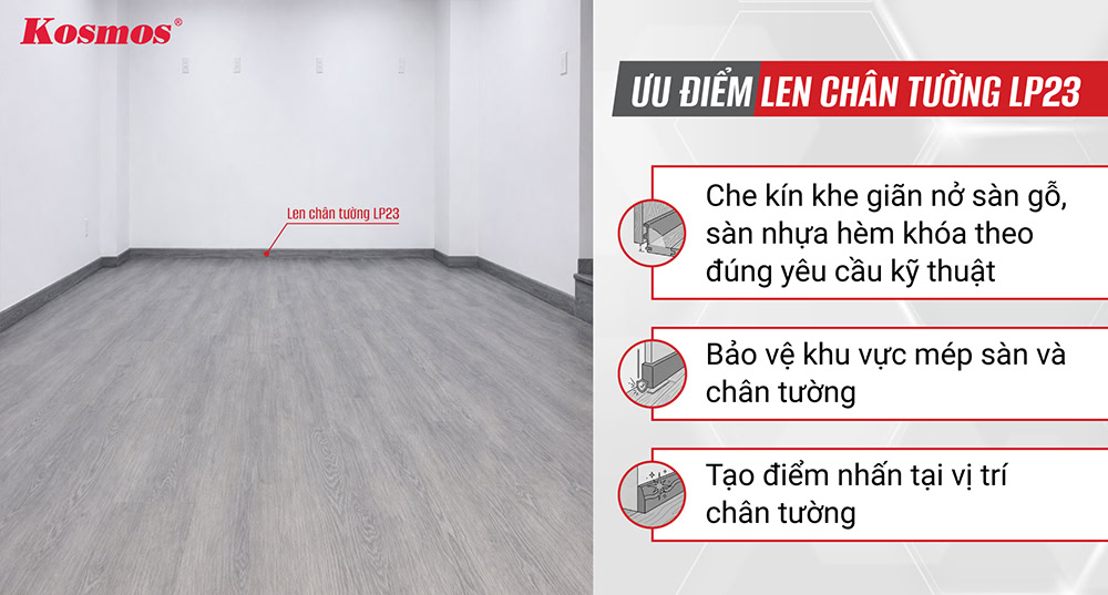 Ưu điểm len chân tường LP23