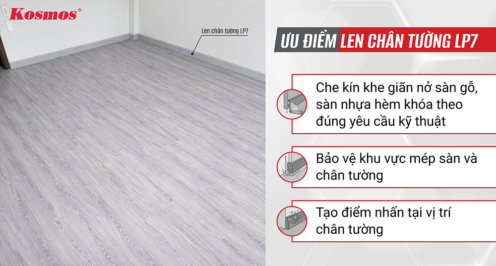 Ưu điểm len chân tường LP7