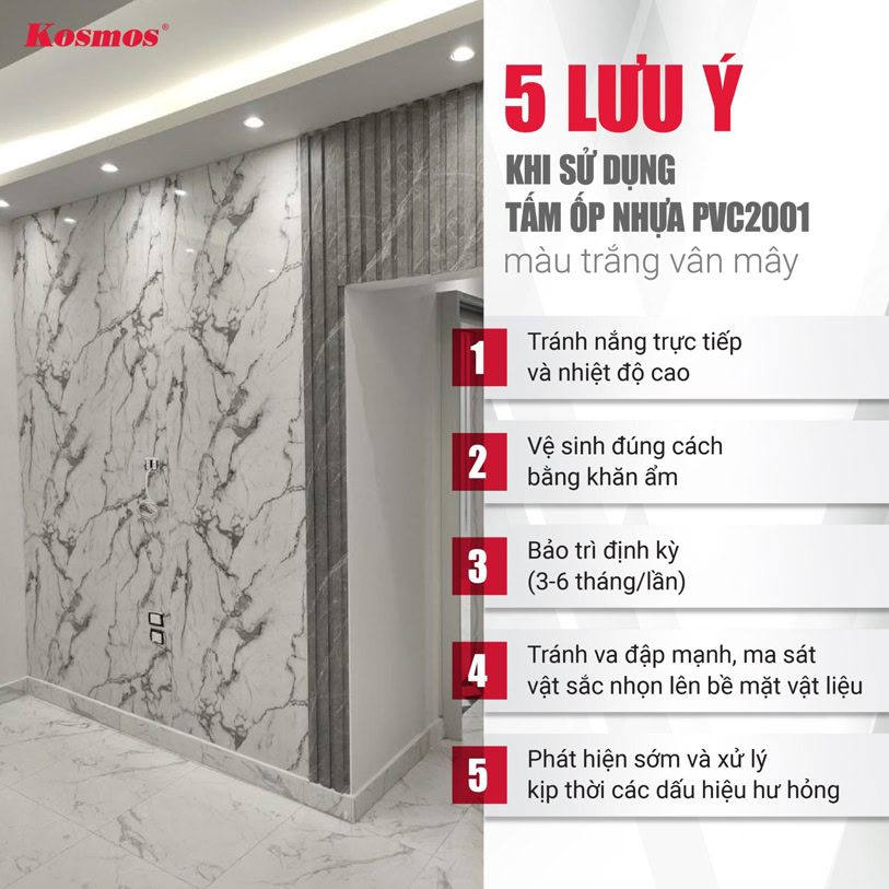 5 lưu ý khi sử dụng tấm ốp nhựa PVC2001