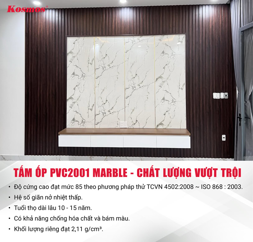 Tấm ốp PVC2001 Marble có chất lượng vượt trội