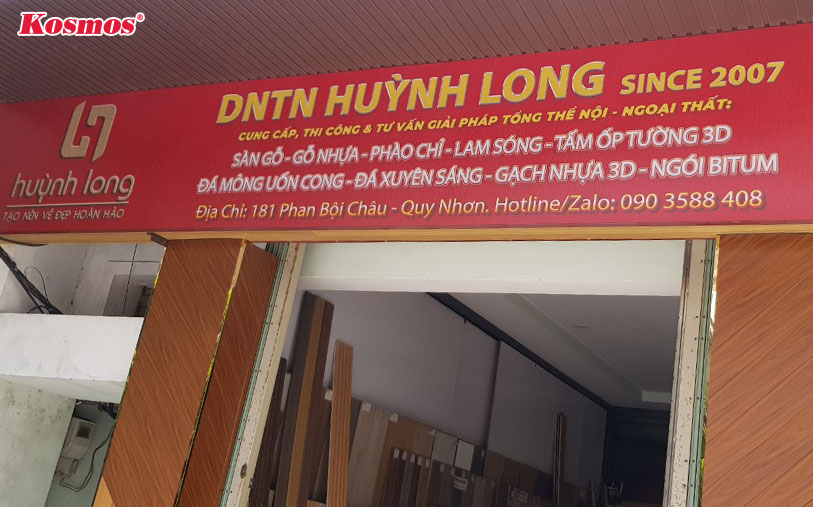 Biển hiệu đại lý Huỳnh Long phân phối vật liệu nội ngoại thất tại Quy Nhơn Bình Định