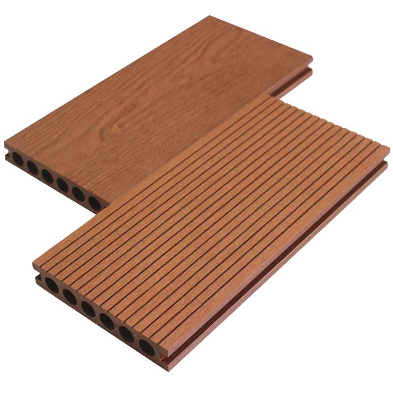 Sàn gỗ nhựa ngoài trời - lỗ tròn - vân 3D - K140T25 - 2M2 - light wood