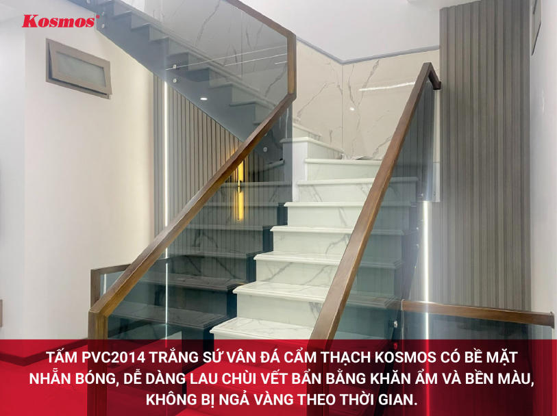 Tấm PVC vân đá PVC2014 có bề mặt nhẵn bóng