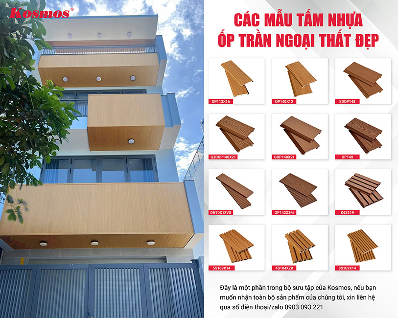 Các mẫu tấm nhựa ốp trần ngoại thất đẹp