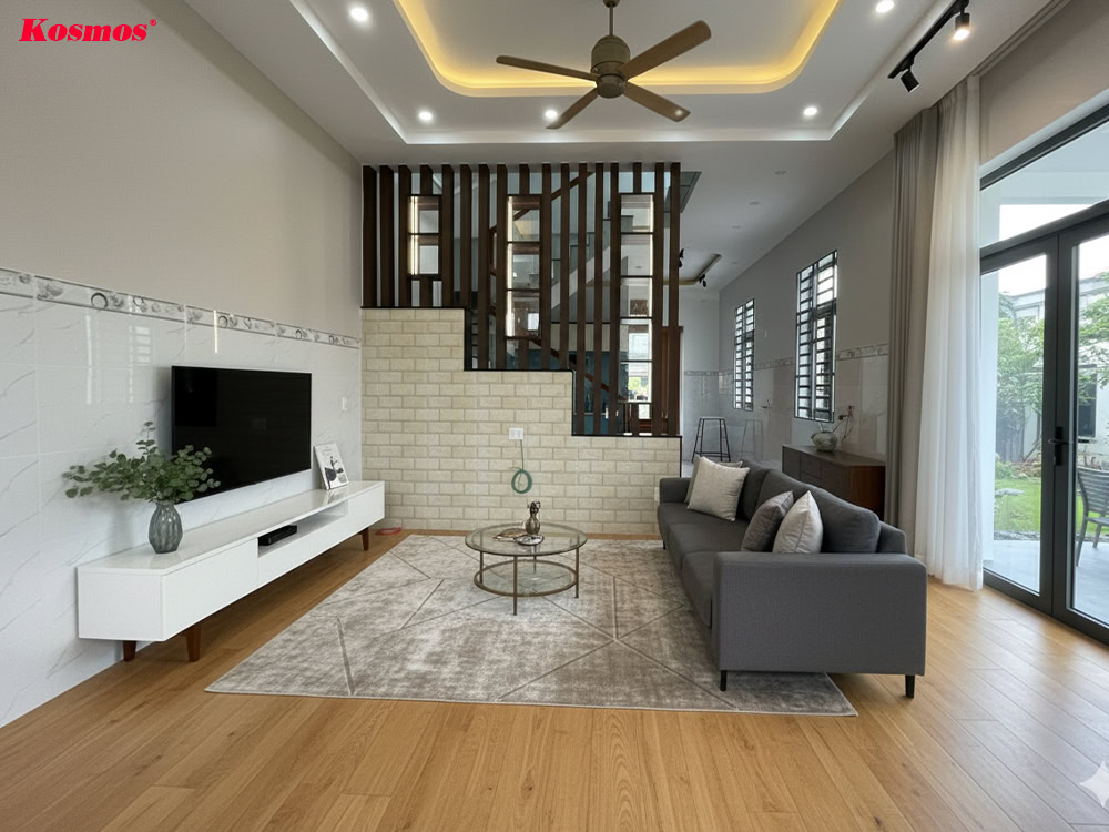 Lam gỗ Kosmos trang trí cầu thang