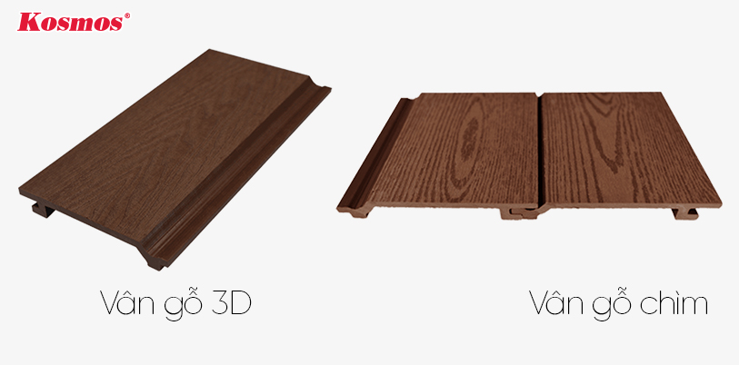 Tấm ốp gỗ nhựa Kosmos có bề mặt vân gỗ chìm và 3D