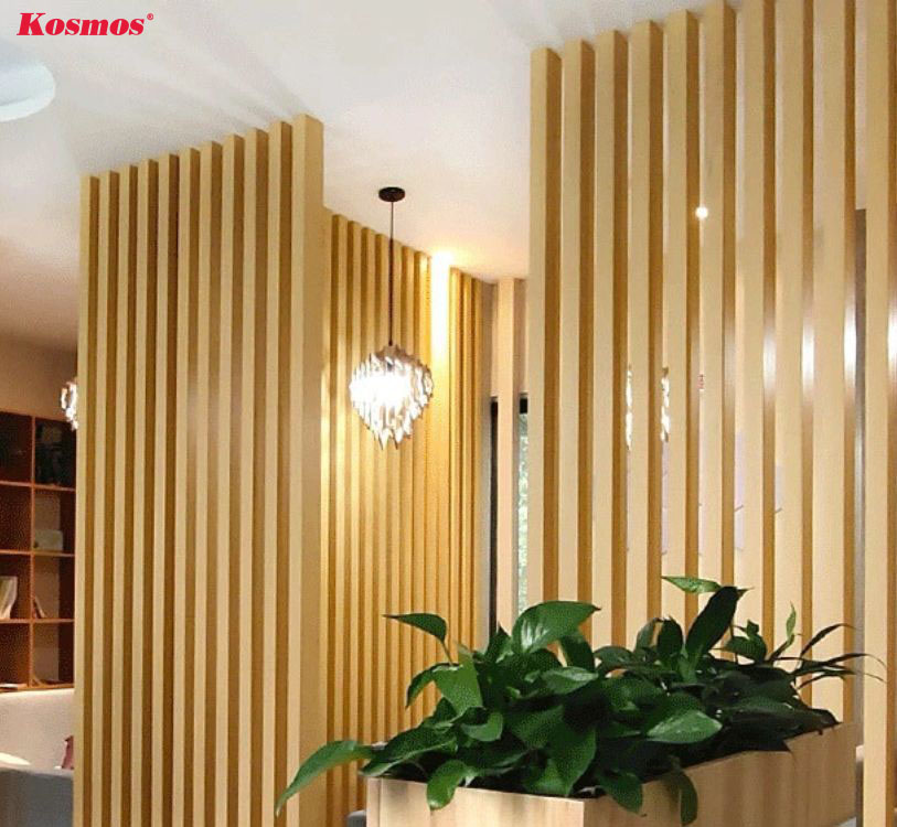 Sử dụng thanh nhựa giả gỗ làm vách ngăn không gian (Nguồn: arthur2021x.en.made-in-china.com)