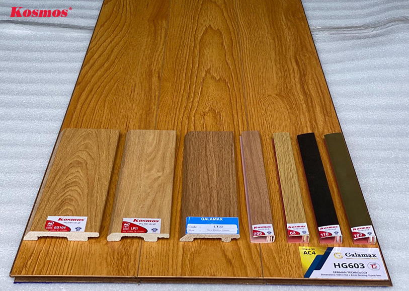 Sàn gỗ công nghiệp Galamax với phụ kiện đi kèm phù hợp