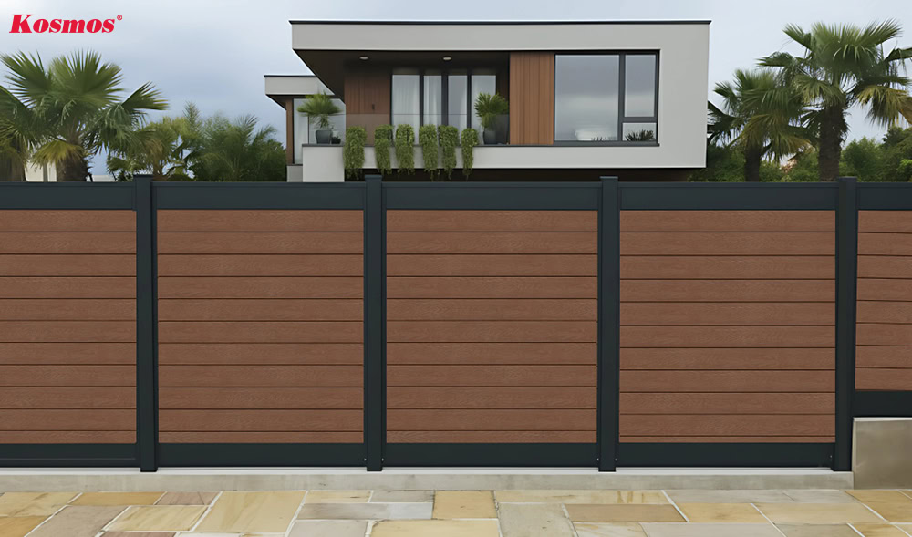 Cổng gỗ nhựa kiểu dáng hàng rào