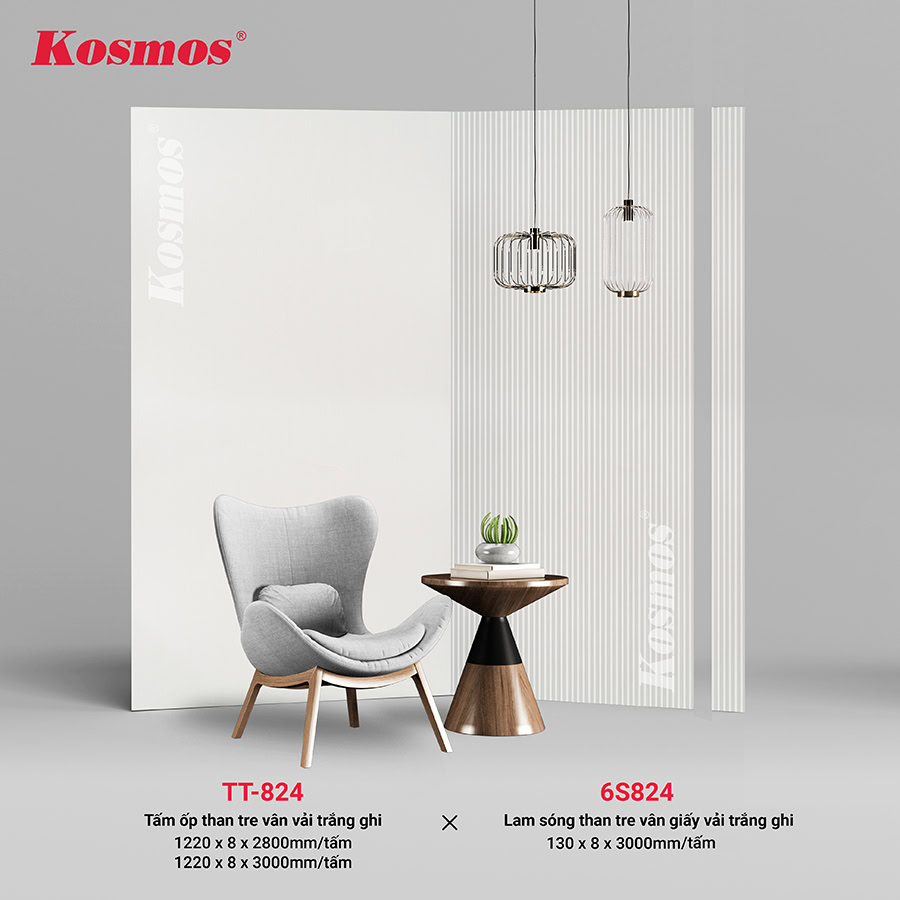 Bộ đồng màu tấm ốp than tre TT-824 và 6S824