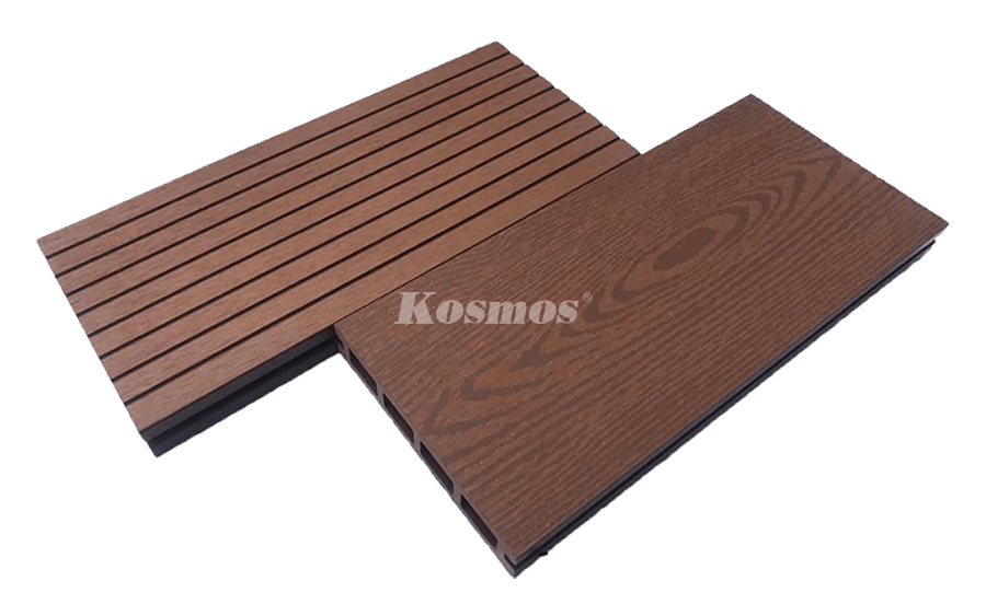 Sàn gỗ nhựa ngoài trời - lỗ vuông - vân gỗ - 3K140V25 - 3M - copper brown