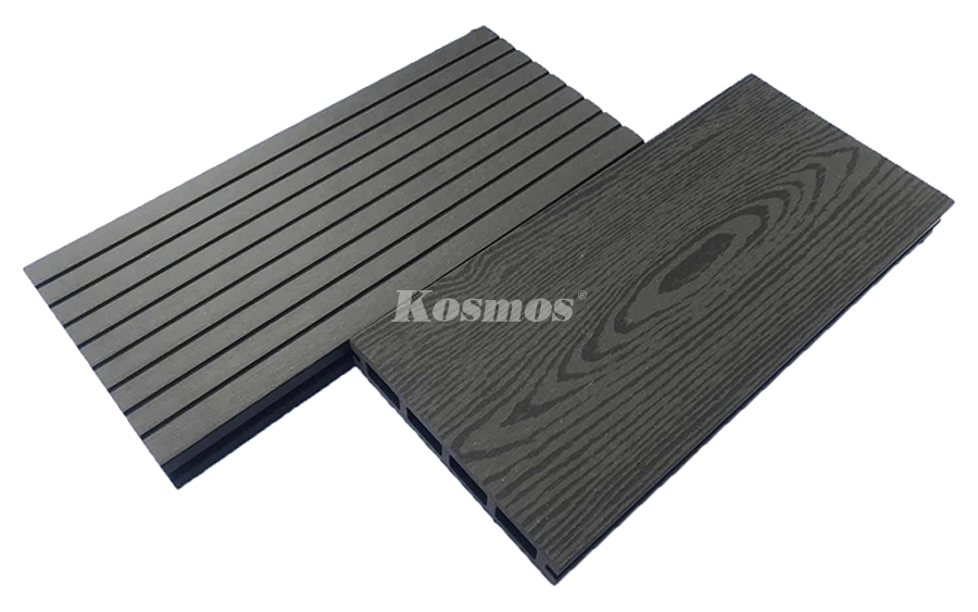 Sàn gỗ nhựa ngoài trời - lỗ vuông - vân gỗ - 3K140V25 - 3M - dark grey