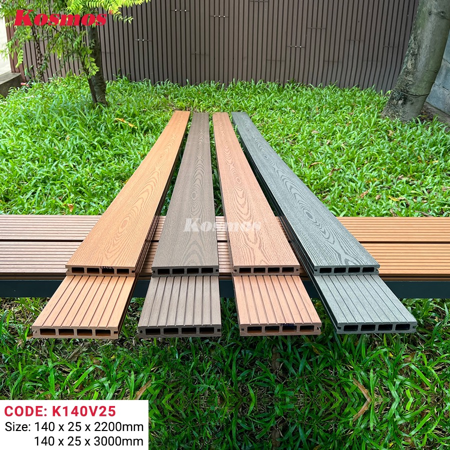 Sàn gỗ nhựa K140V25X2.2M được thiết kế lỗ vuông