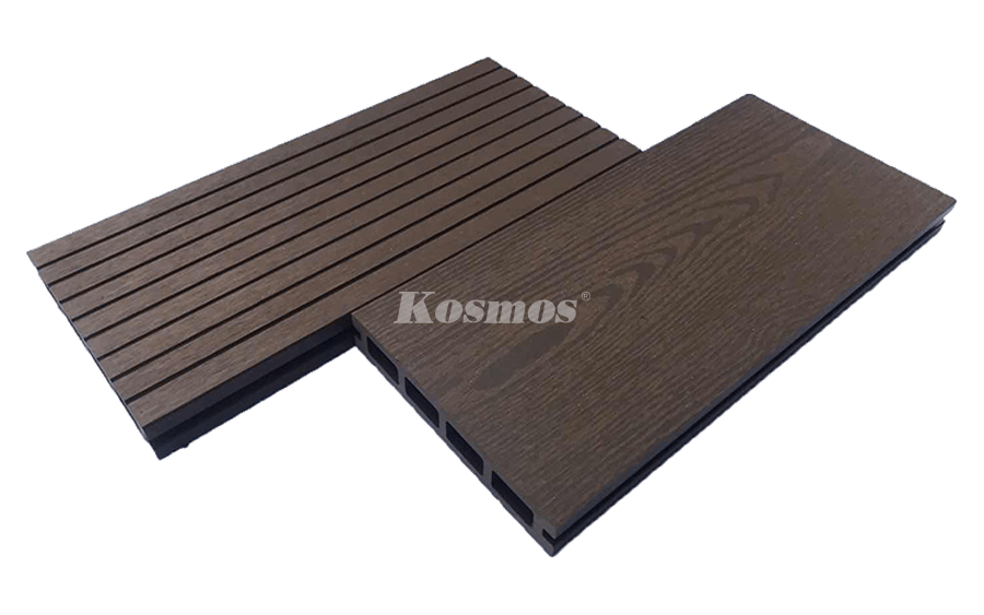 Sàn gỗ nhựa ngoài trời - lỗ vuông - vân gỗ - K140V25 - 2.2m - cF