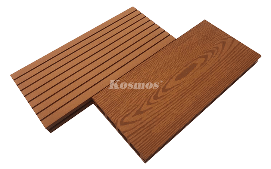 Sàn gỗ nhựa ngoài trời - lỗ vuông - vân gỗ - K140V25 - 2.2m - light wood