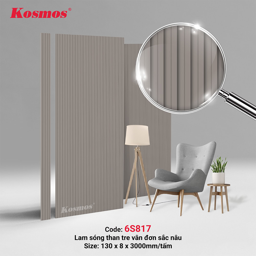 Lam sóng than tre Kosmos vân đơn sắc nâu 6S817 Lam sóng than tre Kosmos vân đơn sắc nâu 6S817