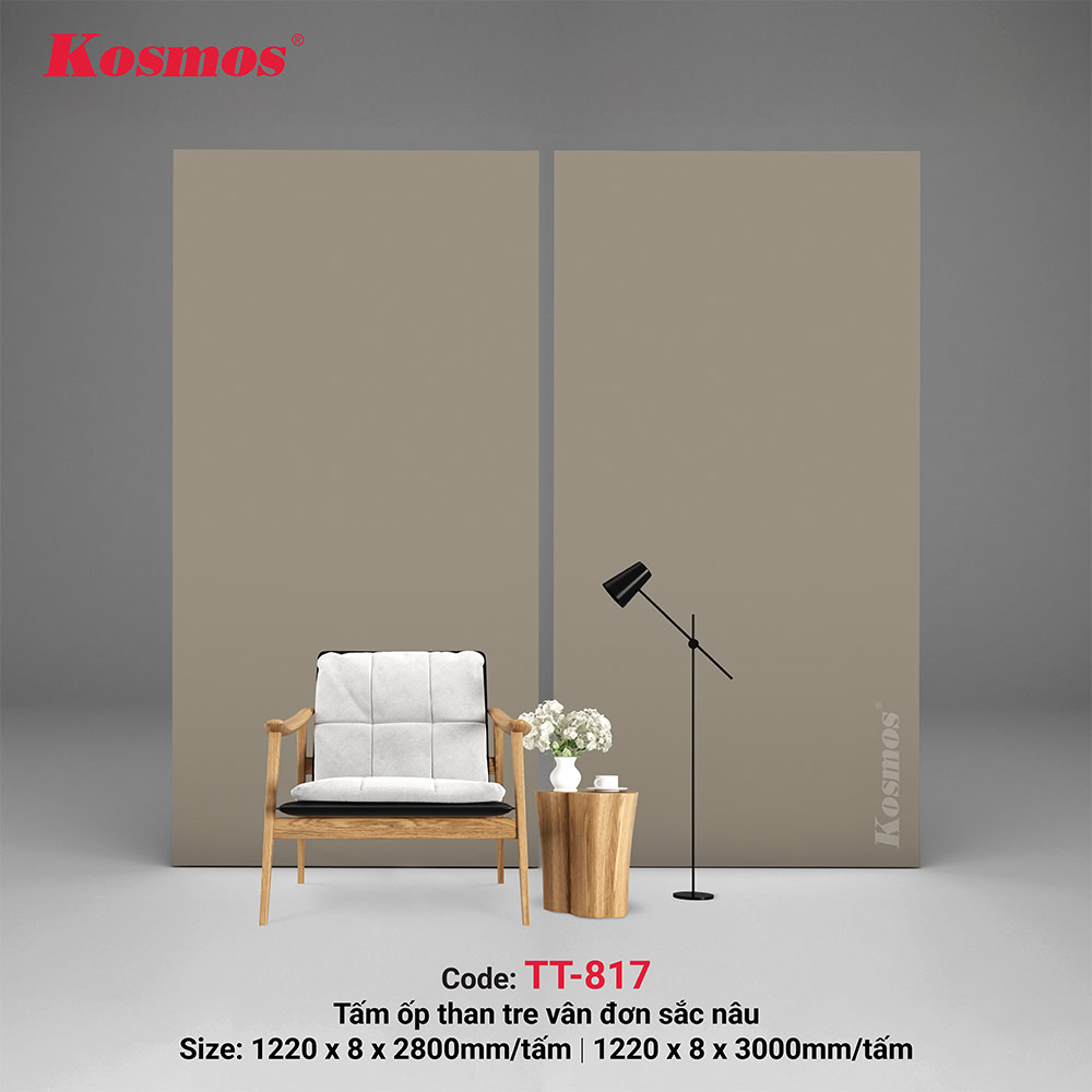 Tấm ốp than tre đơn sắc nâu TT-817