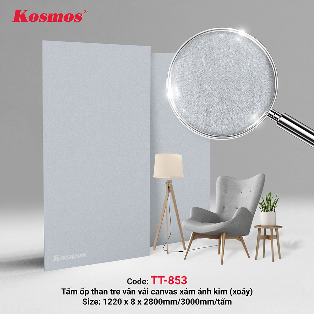 Tấm ốp sợi than tre vân vải vàng ánh kim chống xước TT-819CX Tấm ốp sợi than tre vân vải vàng ánh kim chống xước TT-819CX