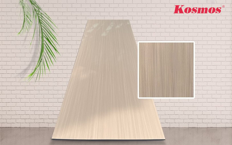 Tấm ốp than tre vân gỗ màu vàng kem TT802-CX chống xước