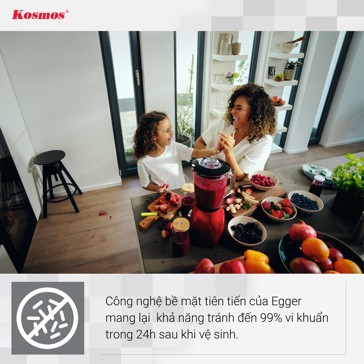 Sàn gỗ Egger kháng khuẩn bề mặt