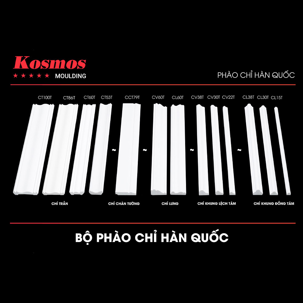 Bộ phào chỉ Hàn Quốc trắng