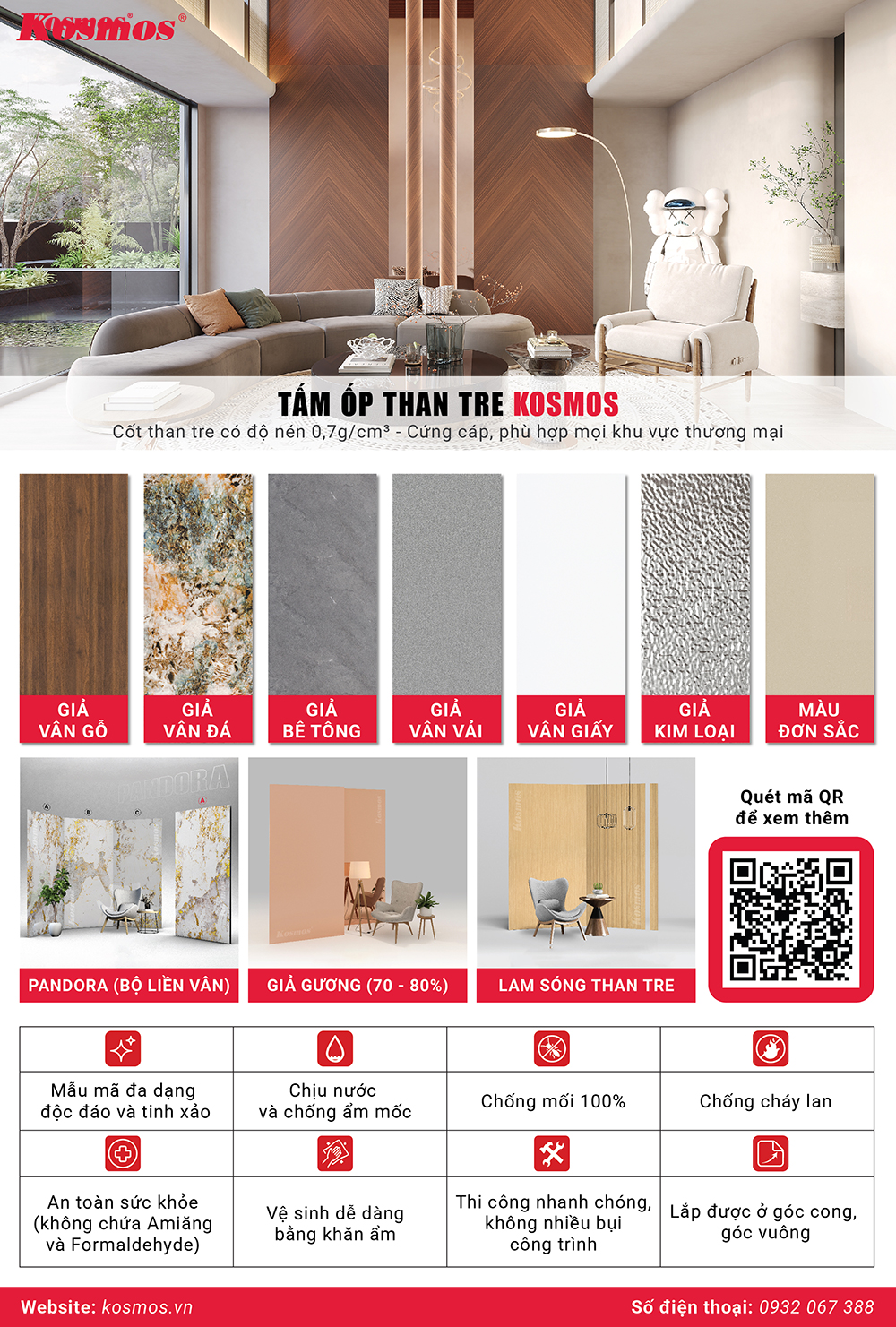 Bộ sưu tập tấm ốp than tre Kosmos