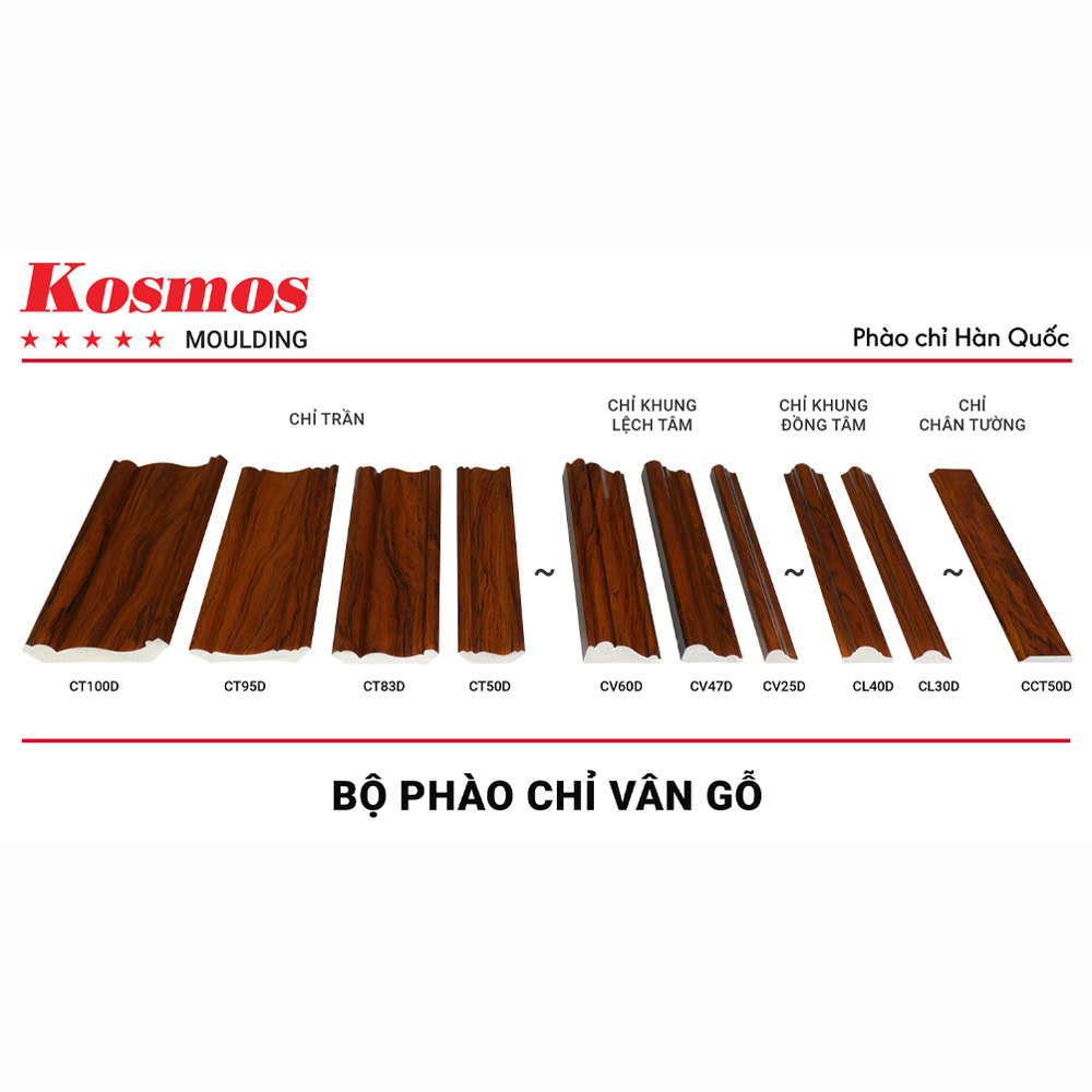 Bộ đồng màu phào chỉ vân gỗ