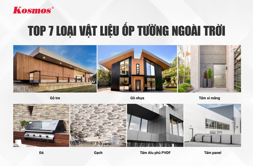 Các loại vật liệu ốp tường ngoài trời Các loại vật liệu ốp tường ngoài trời
