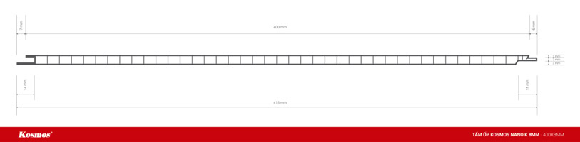 Mặt cắt chân đơn tấm ốp Nano Kosmos