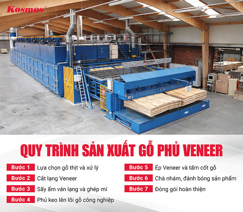 Quy trình sản xuất gỗ phủ Veneer