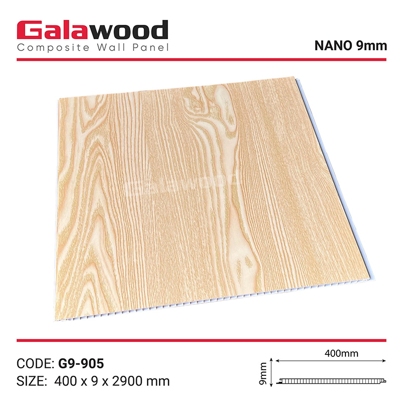 Tấm ốp nano Galawood vân gỗ sồi vàng nhạt (G9-905)