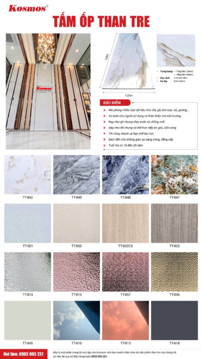 Banner quảng cáo chào hàng tấm ốp than tre được thiết kế bởi hình MAP tấm ốp than tre do Kosmos Việt Nam cung cấp