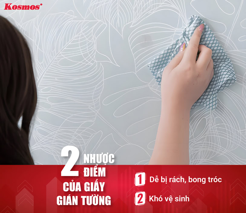 Foam wallpaper is easily torn, peeled off and difficult to clean.