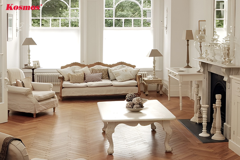 Sử dụng ván sàn gỗ cho không gian theo phong cách thiết kế nội thất Art Deco