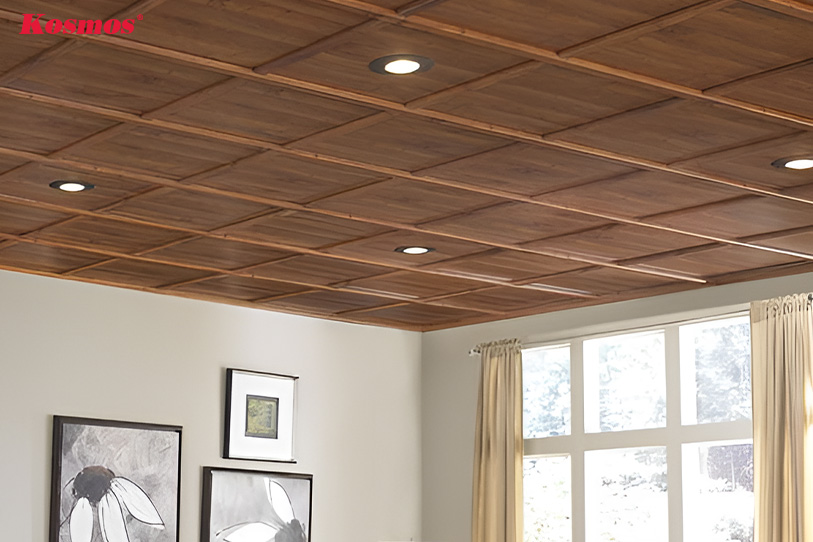 Tấm trần nhôm vân gỗ tạo nên không gian nội thất ấn tượng