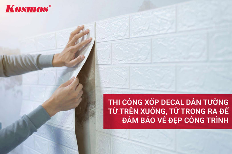 Apply foam wall decals from top to bottom, from inside out to ensure the beauty of the project.