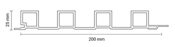 Hình ảnh mặt cắt tấm ốp lam 4 sóng cao nhựa PVC