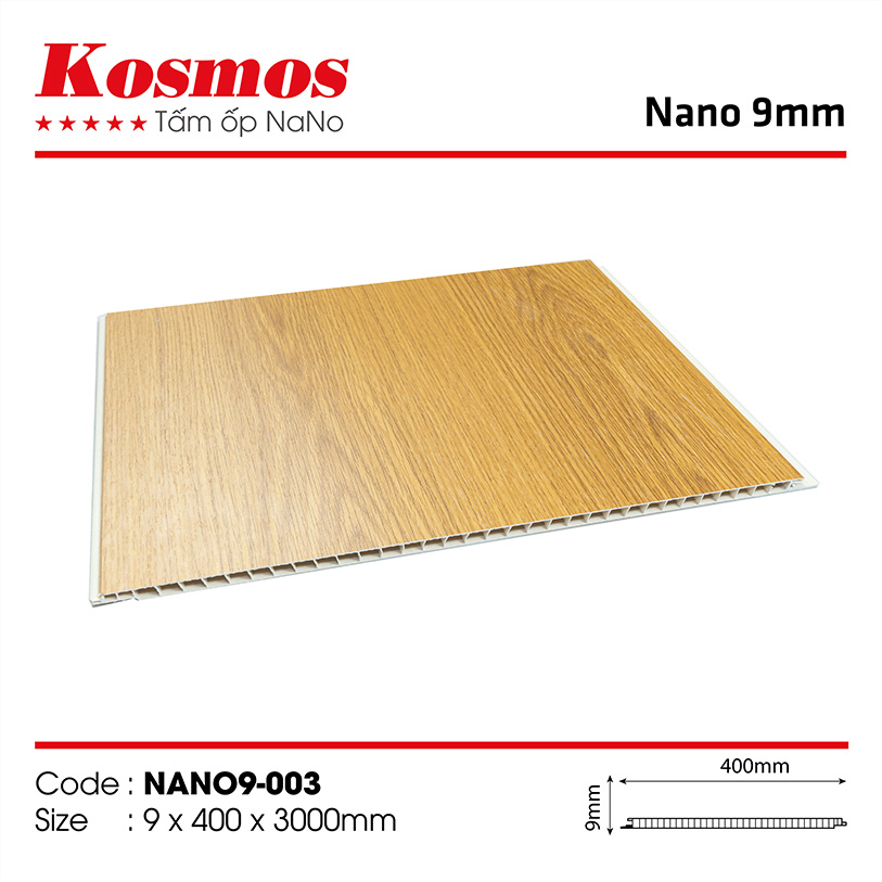 Hình ảnh tấm nhựa ốp tường PVC vân gỗ NANO9-003