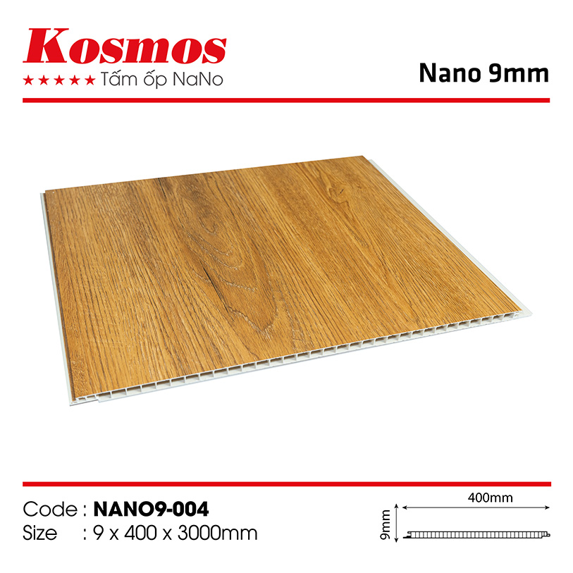 Hình ảnh tấm nhựa ốp tường PVC vân gỗ NANO9-004